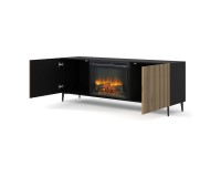 Тумба ТВ с камином RAVENNA F 177 см, дуб артисан с чёрным Тумба ТВ с камином RAVENNA F 177 см, дуб артисан с чёрным