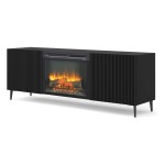 מזנון טלוויזיה עם אח RAVENNA B 177, שחור