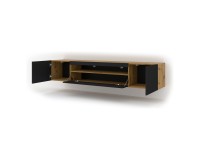 TV unit AURA 200 cm, artisan eiche with black mat front