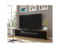 TV unit AURA 200 cm, artisan eiche with black mat front TV unit AURA 200 cm, artisan eiche with black mat front