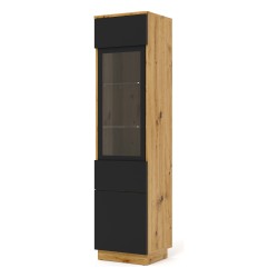 ויטרינה AURA 37, 1 דלת ו 1 מגירה, אלון ארטיסן עם חזית שחור מט ויטרינה AURA 37, 1 דלת ו 1 מגירה, אלון ארטיסן עם חזית שחור מט
