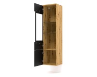 Display cabinet AURA 37 cm, 1 door and 1 drawer, artisan oak with black mat front Display cabinet AURA 37 cm, 1 door and 1 drawer, artisan oak with black mat front