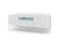 Тумба ТВ AURA 150 см, белый матовый, с подсветкой