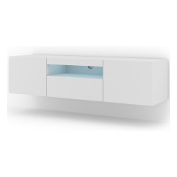 Тумба ТВ AURA 150 см, белый матовый, с подсветкой