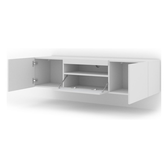 Тумба ТВ AURA 150 см, белый матовый, с подсветкой