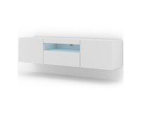 מזנון טלוויזיה AURA 150, לבן מט, עם תאורה מזנון טלוויזיה AURA 150, לבן מט, עם תאורה