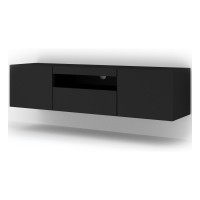 TV unit AURA 150 cm, black mat