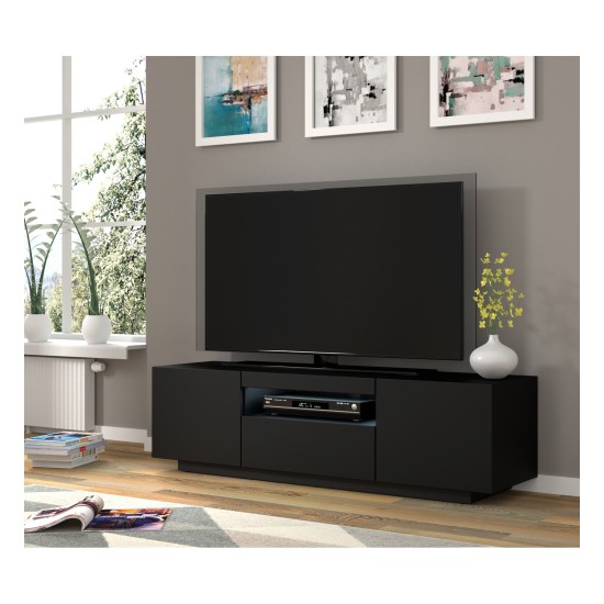 Тумба ТВ AURA 150 см, чёрный матовый Тумба ТВ AURA 150 см, чёрный матовый