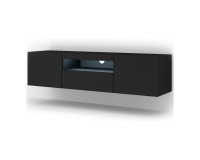Тумба ТВ AURA 150 см, чёрный матовый, с подсветкой