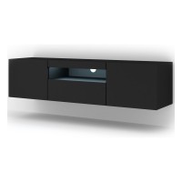 Тумба ТВ AURA 150 см, чёрный матовый, с подсветкой