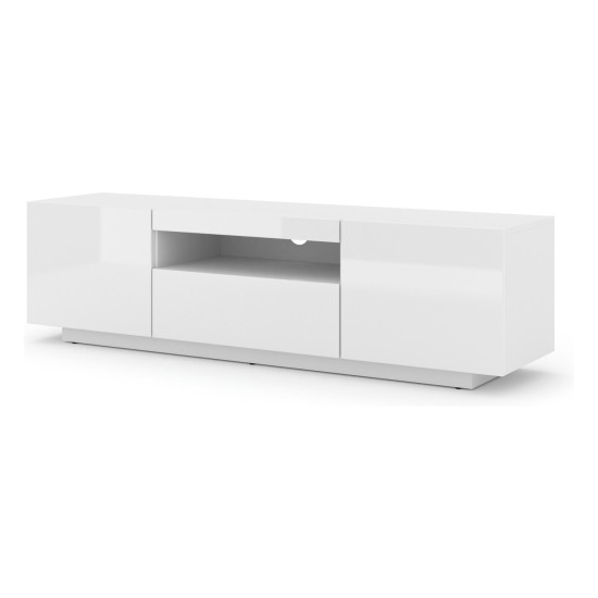מזנון טלוויזיה AURA 150, לבן מט עם חזית לבן מבריק