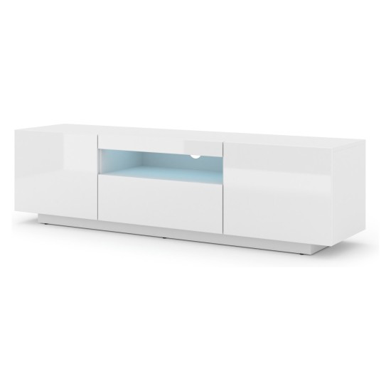 מזנון טלוויזיה AURA 150, לבן מט עם חזית לבן מבריק מזנון טלוויזיה AURA 150, לבן מט עם חזית לבן מבריק