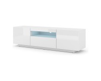 מזנון טלוויזיה AURA 150, לבן מט עם חזית לבן מבריק, עם תאורה מזנון טלוויזיה AURA 150, לבן מט עם חזית לבן מבריק, עם תאורה