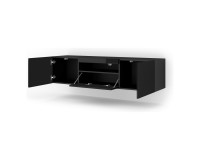 TV unit AURA 150 cm, black mat with black gloss front TV unit AURA 150 cm, black mat with black gloss front