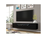 TV unit AURA 200 cm, black mat