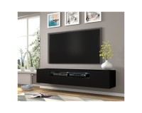 TV unit AURA 200 cm, black mat TV unit AURA 200 cm, black mat