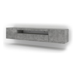 TV unit AURA 200 cm, concrete, with LED