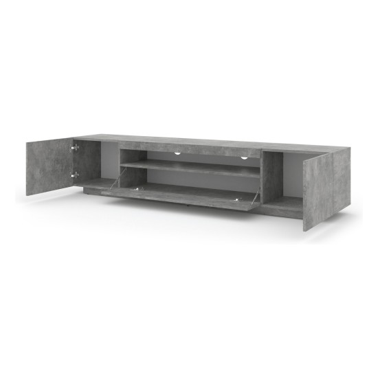 TV unit AURA 200 cm, concrete, with LED TV unit AURA 200 cm, concrete, with LED