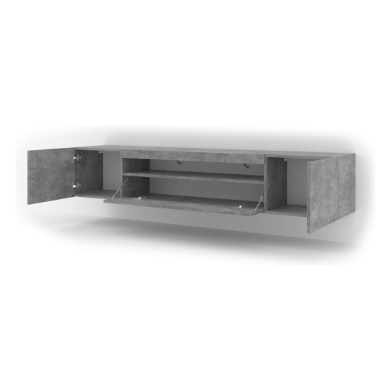TV unit AURA 200 cm, concrete, with LED TV unit AURA 200 cm, concrete, with LED