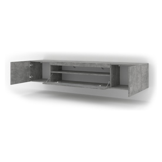 מזנון טלוויזיה AURA 200, בטון, עם תאורה