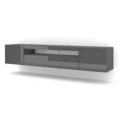 TV unit AURA 200 cm, graphite, with LED