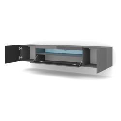TV unit AURA 200 cm, graphite, with LED