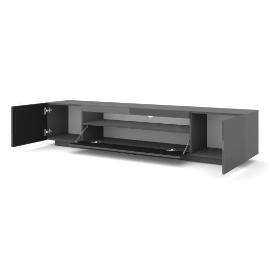 TV unit AURA 200 cm, graphite, with LED TV unit AURA 200 cm, graphite, with LED