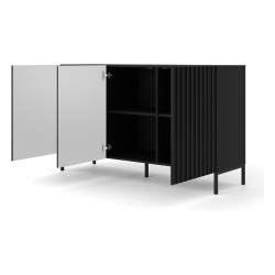 Chest of drawers SURF 150 cm, 3 doors, black mat, black legs Chest of drawers SURF 150 cm, 3 doors, black mat, black legs
