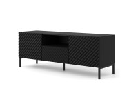 TV unit SURF 150 cm, 2 doors and 1 drawer, black mat, black legs