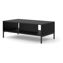 Coffee table SURF 90 cm, black mat, black legs