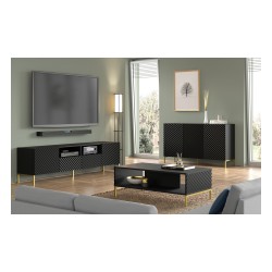 Coffee table SURF 90 cm, black mat, black legs Coffee table SURF 90 cm, black mat, black legs