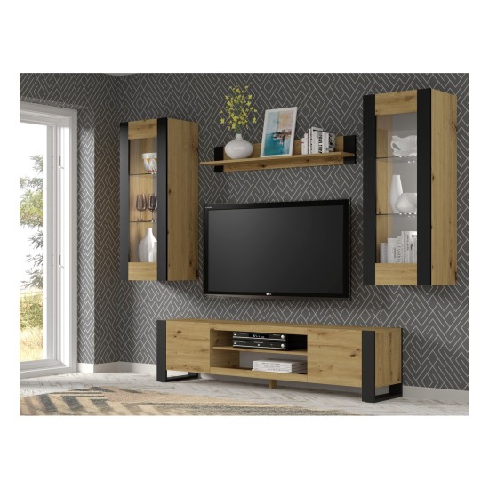 Wall shelf MONDI 125 cm, artisan oak