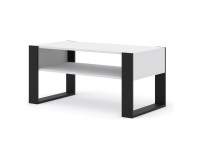 Coffee table MONDI 100 cm, white mat with black mat Coffee table MONDI 100 cm, white mat with black mat