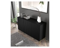 Комод WAVE 150 см, 3 двери, чёрный матовый, золотые ножки Комод WAVE 150 см, 3 двери, чёрный матовый, золотые ножки