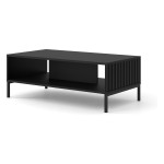 Coffee table WAVE 90 cm, black mat, black legs