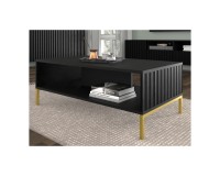 Coffee table WAVE 90 cm, black mat, black legs Coffee table WAVE 90 cm, black mat, black legs