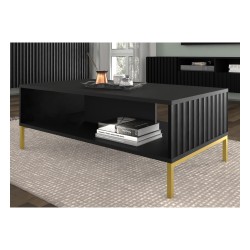 Coffee table WAVE 90 cm, black mat, black legs Coffee table WAVE 90 cm, black mat, black legs