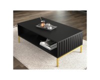 Coffee table WAVE 90 cm, black mat, black legs Coffee table WAVE 90 cm, black mat, black legs