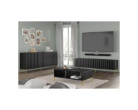 Coffee table WAVE 90 cm, black mat, black legs Coffee table WAVE 90 cm, black mat, black legs