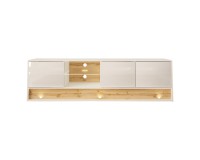 TV unit VISIONARY 180 cm, white mat with white gloss front, wotan oak back panel TV unit VISIONARY 180 cm, white mat with white gloss front, wotan oak back panel