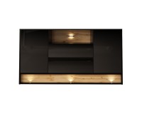 Chest of drawers VISIONARY 160 cm, black gloss, wotan oak back panel Chest of drawers VISIONARY 160 cm, black gloss, wotan oak back panel