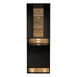 ויטרינה VISIONARY 60, שחור מבריק, גב אלון ווטן ויטרינה VISIONARY 60, שחור מבריק, גב אלון ווטן