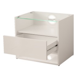 שידת לילה VISIONARY 55, לבן מט עם חזית לבן מבריק שידת לילה VISIONARY 55, לבן מט עם חזית לבן מבריק