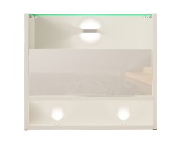 Bedside table VISIONARY 55 cm, white mat with white gloss front