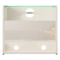 Bedside table VISIONARY 55 cm, white mat with white gloss front Bedside table VISIONARY 55 cm, white mat with white gloss front