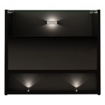 Bedside table VISIONARY 55 cm, black mat with black gloss front