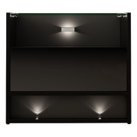 Bedside table VISIONARY 55 cm, black mat with black gloss front