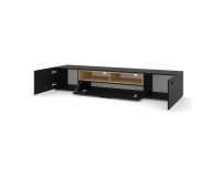 TV unit ANETTE 198 cm, black mat with artisan oak TV unit ANETTE 198 cm, black mat with artisan oak