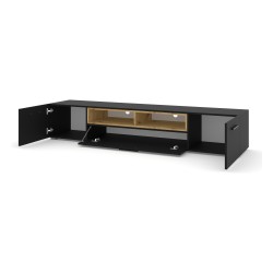 TV unit ANETTE 198 cm, black mat with artisan oak TV unit ANETTE 198 cm, black mat with artisan oak
