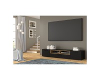 TV unit ANETTE 198 cm, black mat with artisan oak TV unit ANETTE 198 cm, black mat with artisan oak